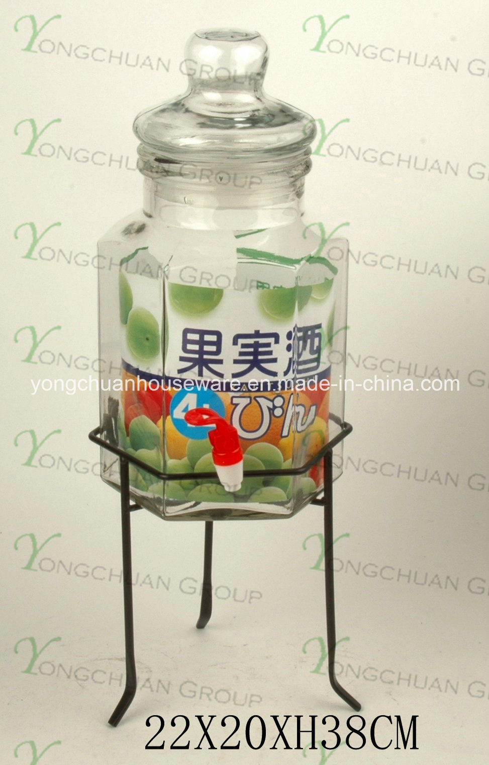 Big Volume Handpainted Glass Juice Dispenser 5L