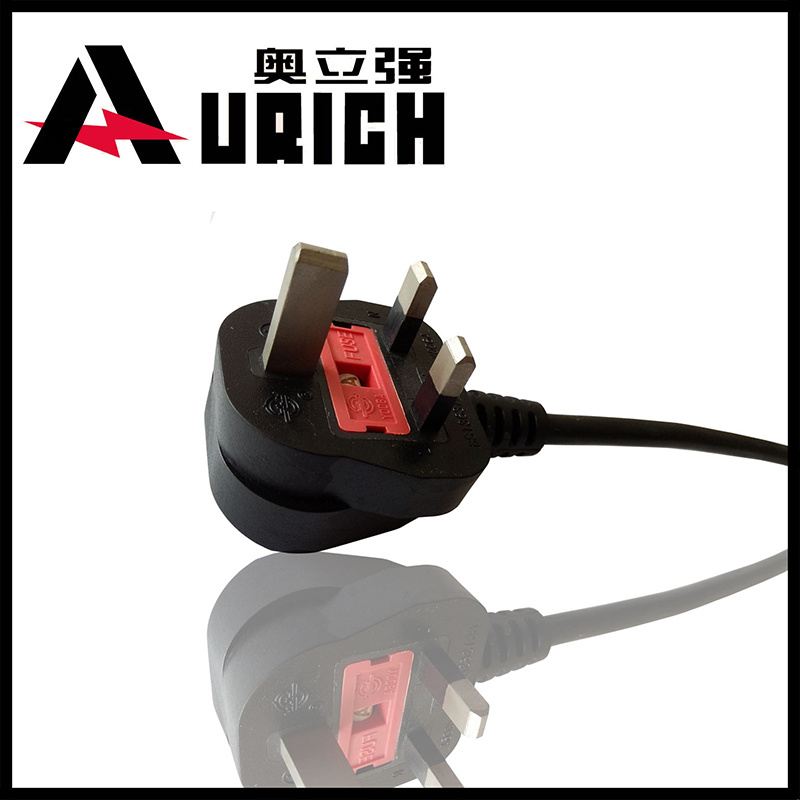 UK 3-Pin Power Cord Plug with VDE Certificate