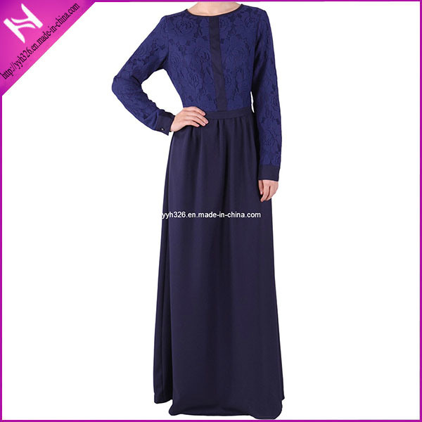 New Lace Top Fashion Abaya Muslim Dress