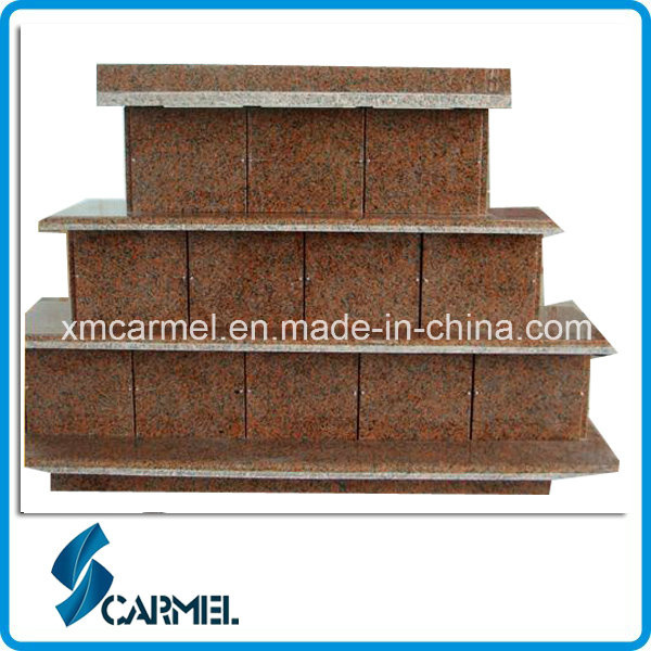 Red Granite Gravestone Funeral Cinerary Casket Granite Columbarium