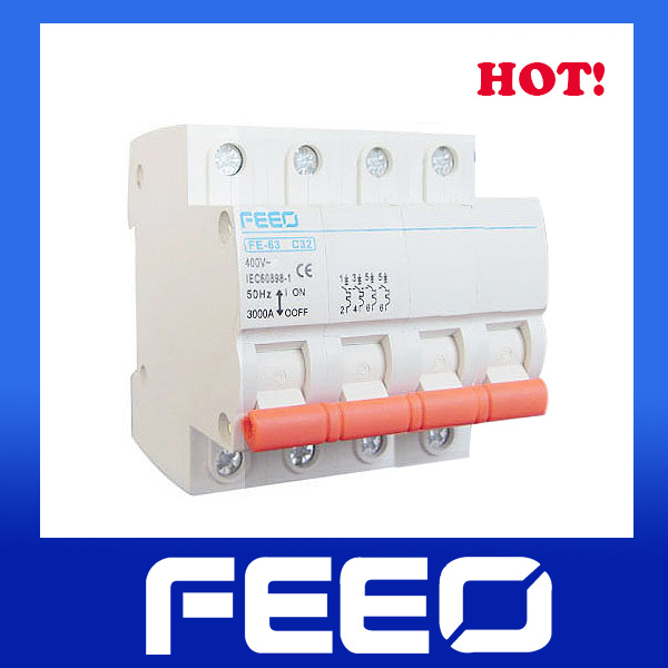 CE Certificate 63A 4p MCB Miniature Circuit Breaker