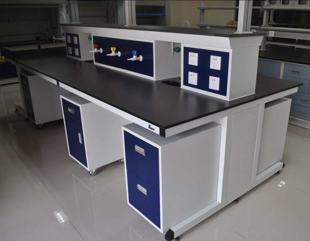 Professional Lab Furniture Lab Island Bench with Movable Cabinet