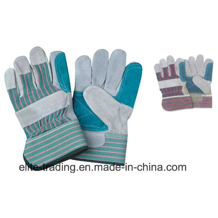 Cow Grain Leather Double Palm Industrial Gloves