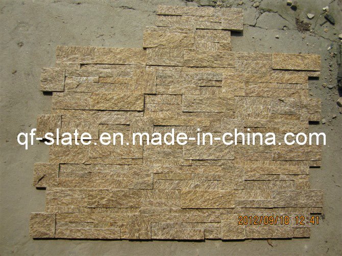 High Quality S Shape Yellow Cultural Stone for Wall Cladding