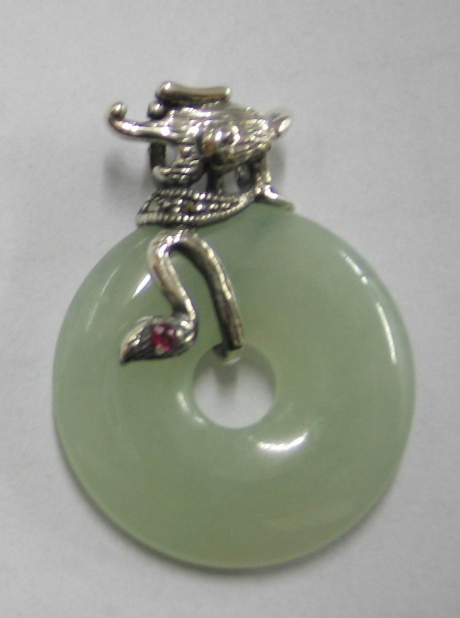 925 Silver Pendant with Jate & Ruby (LOP270)