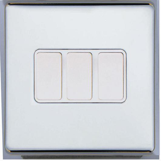 Screwless Range 3 Gang 2 Way Light Switch