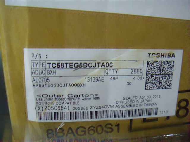 TOS 4GB TC58TEG5DCJTA00 8GB TC58TEG6DCJTA00 TC58NYG0S3EBAI4 THGBM3G5D1FBAIE TC58NVG0S3ETAI0BBH TC58NVG4D2HTA00 TC58NVG5D2HTA00 Flash
