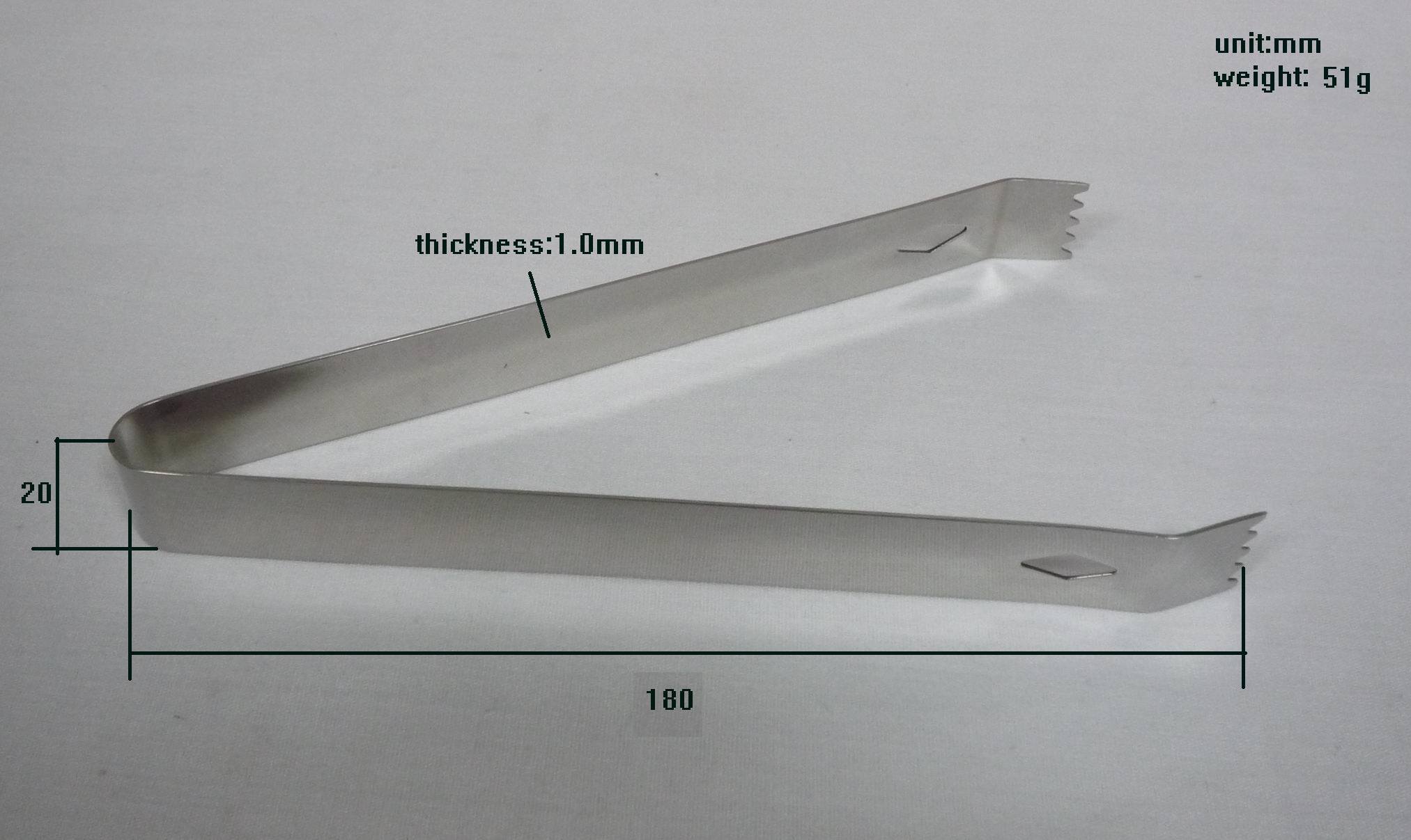 SGS Approved Stainless Steel Ice Tong (W2124A-18)