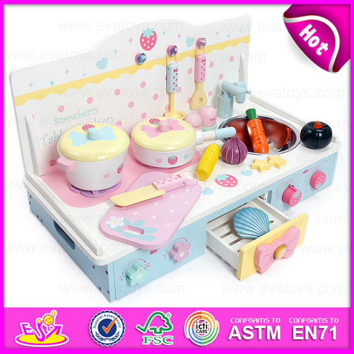 2015 Kids Wooden Mini Kitchen Set Toy, Interesting Wooden Toy Mini Kitchen Toy, Small Wooden Mini Children Kitchen Set Toy (W10C145)