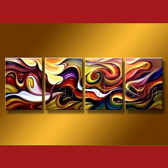 Group Abstract Painting on Canvas