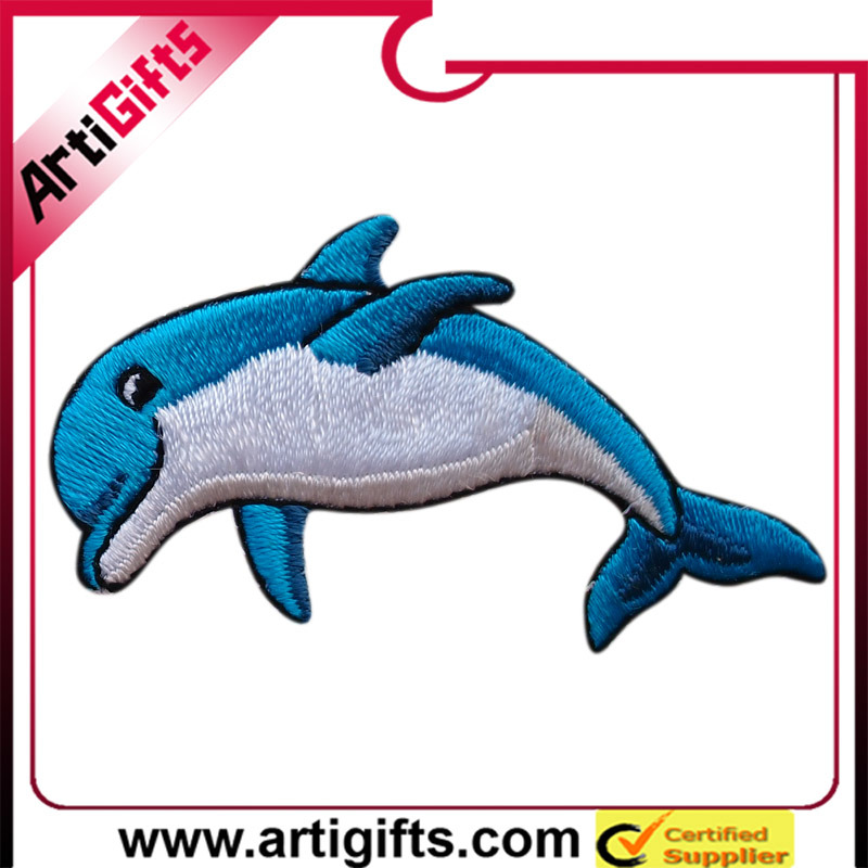 Embroidery Patch for Dolphin Shape Design