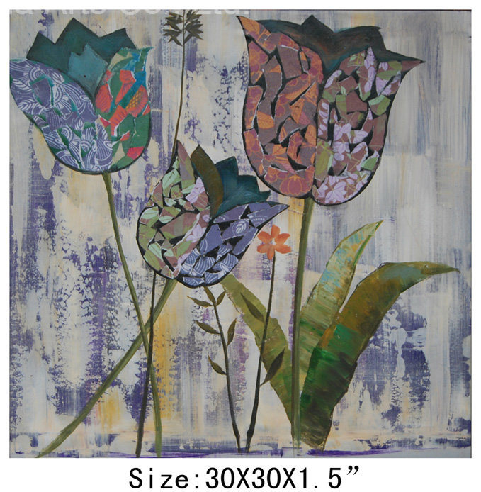 Best Price for Home Decoration Hand-Painted Tulip Oil Painting (LH-700563)