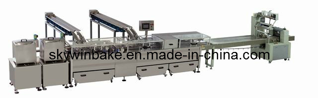 Two Rows Two Colors (2+1) Sandwich Cream Biscuit Machine Connected Packaging Machinery