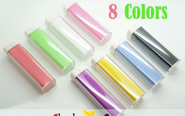 New External Emergency Portable 2200mAh Capacity Color Lipstick Power Bank Charger Battery for iPhone iPad Mobiles