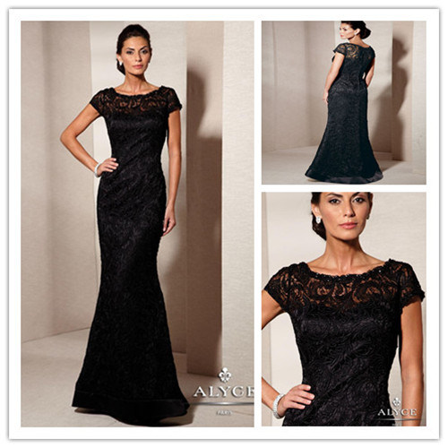 Mermaid Black Lace Mother of The Bride Dresses