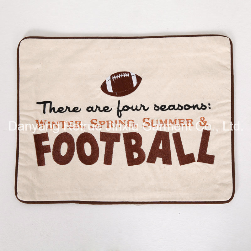 American Football Style Embroidery Polyester Decorative Cushion Cover
