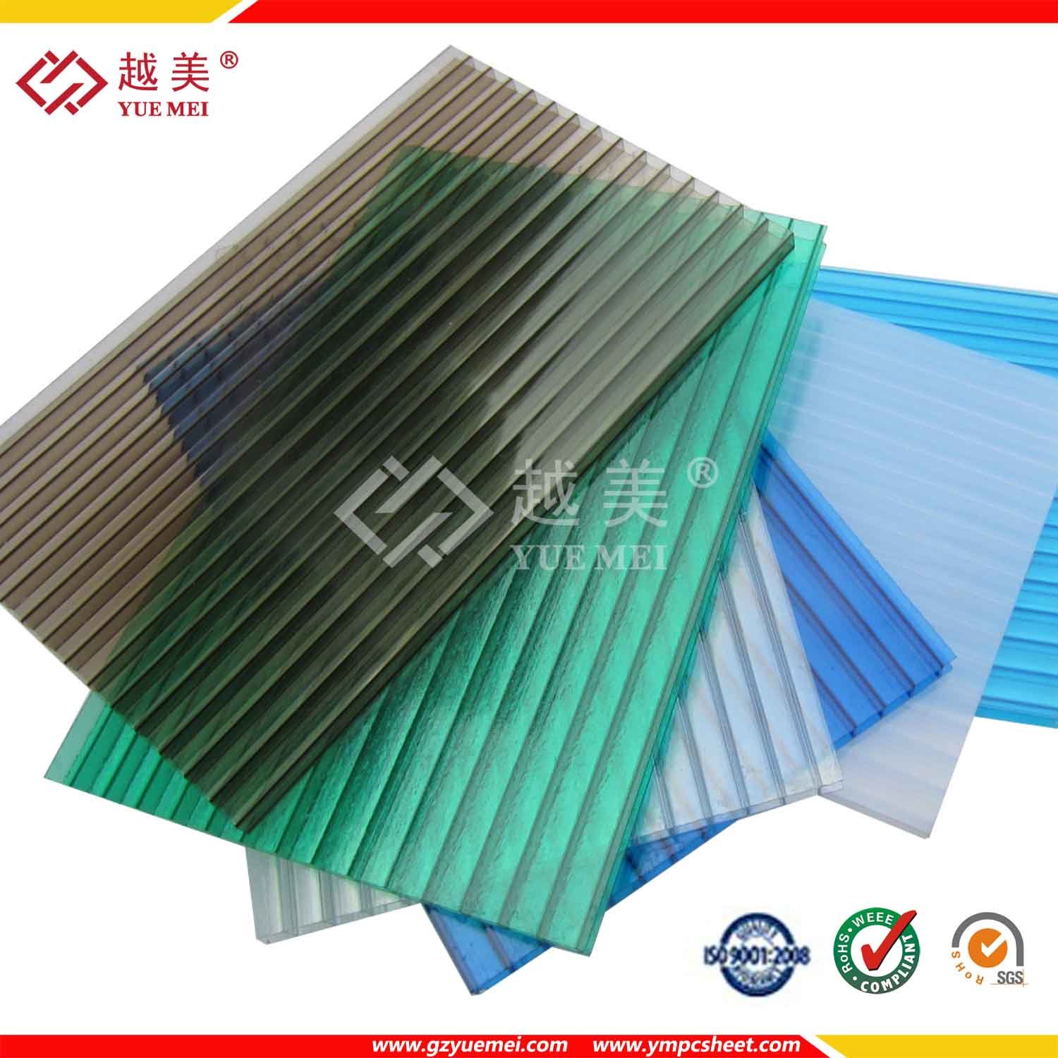 Hollow Polycarbonate Sheet Plastic Building PC Material for Roofing & Greenhouse Car Port Cannopy