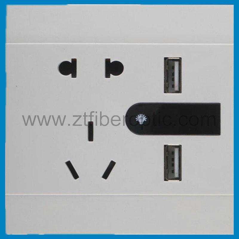 2014 New Design Wall USB Socket with Lighting