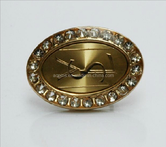 Professional Manufacturer Metal Diamond Gold Lapel Pin (badge-074)