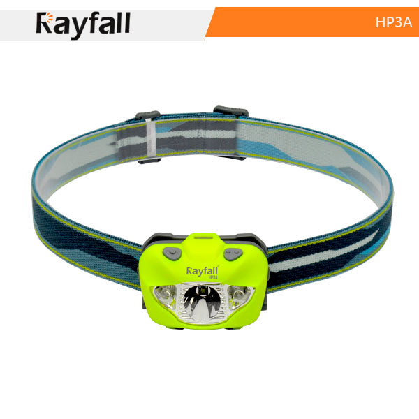 Rayfall High Lumen LED Headlamp with Red Lights for Outdoor Enthusiasts (Model: HP3A)