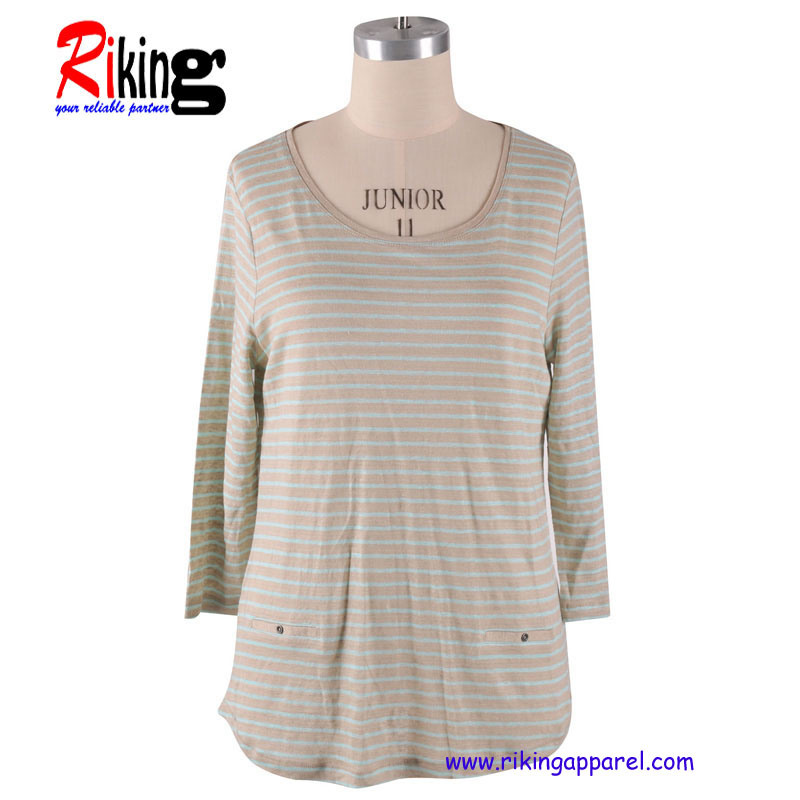Fashion Women's MID Sleeve T-Shirts (RKT1337)