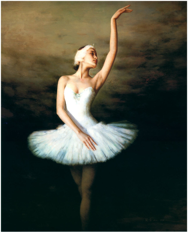 Oil Painting Ballet Girl (Figure, Canvas painting)