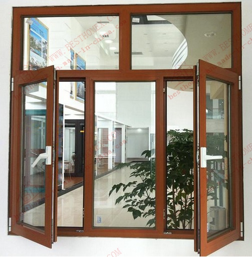 Aluminium Casement Window with Top Fanlight (BHACWP03) Manufacturer