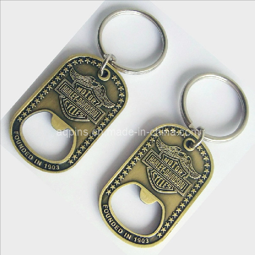 Bottle Opener Key Chain in Antique Plating