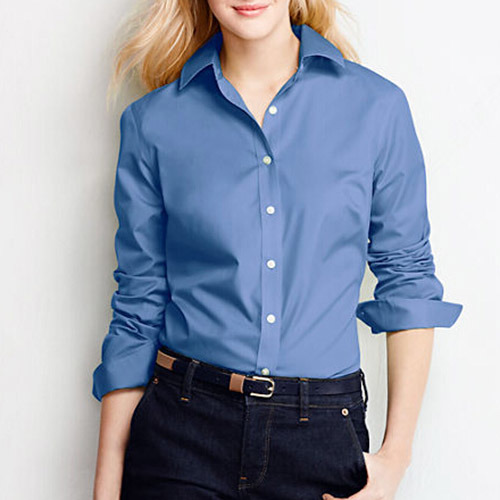 Women's Long Sleeve No Iron Broadcloth Shirt (WXW224)