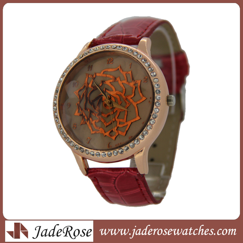 Red Rose Dial Ladies Quartz Fashion Watch