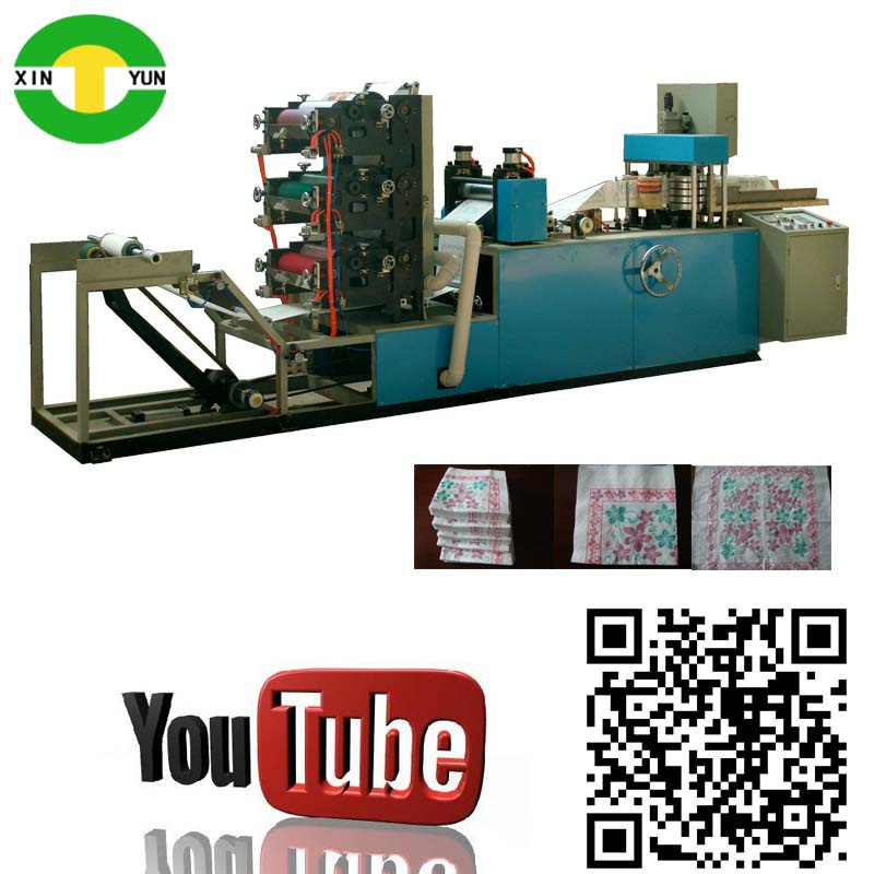 Full-Auto 3 Color Printing Table Tissue Serviette Making Machine