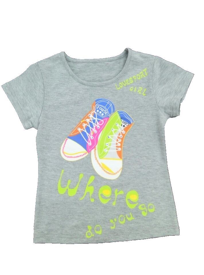 Cotton/Polyester with Elastan Baby Girl T-Shirt for Summer (STG003)