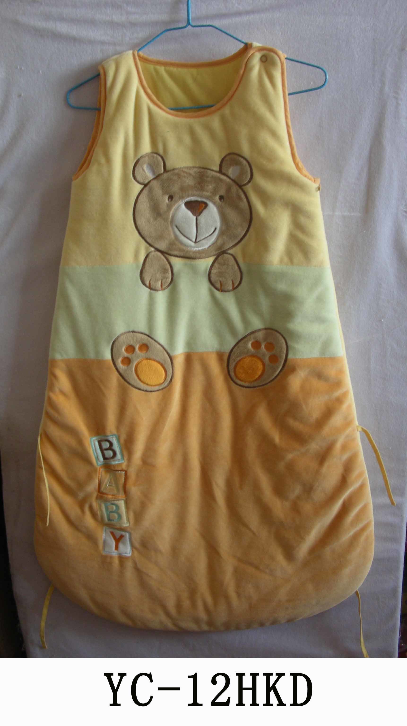 Bear Embroidery Velvet Sleeping Bag