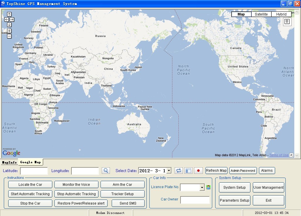 Topshine GPS Server GPS Tracking Software Platform SMS01