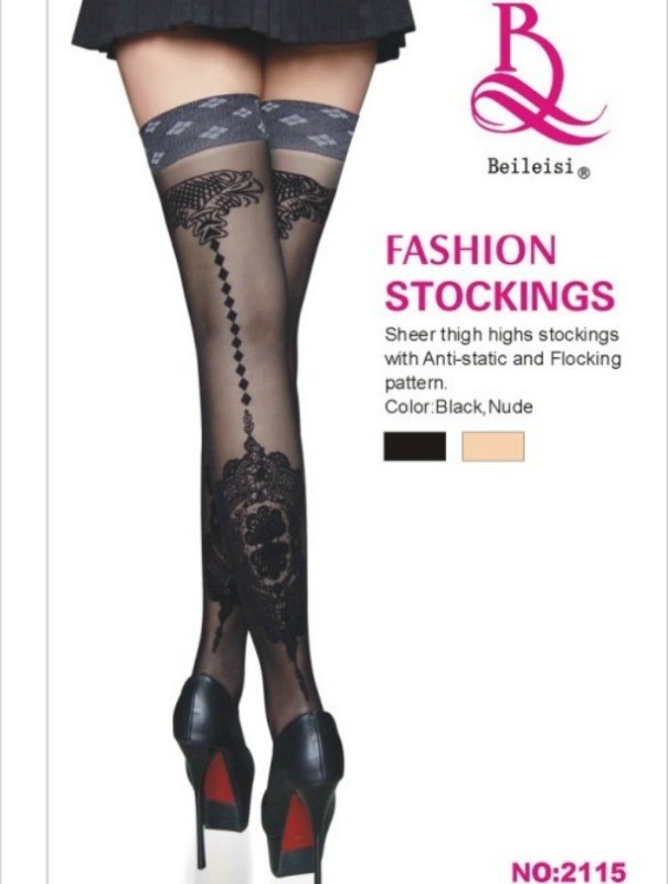 Sexy Anti-Static and Flocking Pattern Stockings P2115