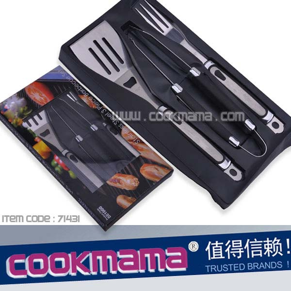 3PCS Plastic Handle Grill Tool Set