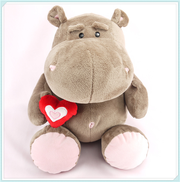 Red Heart Hippo Toy Valentine Plush Toys