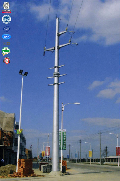 High Voltage Lattice Single Pole Steel Power Transmission Tower