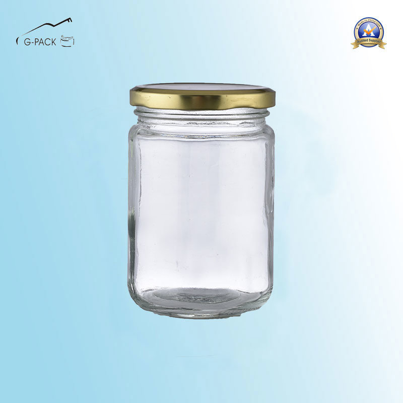 Cylinder Glass Food Jar with Metal Cap Fitting