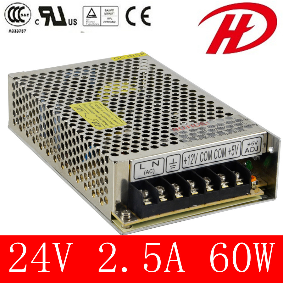 60W Dual Output Switching Power Supply with CE RoHS