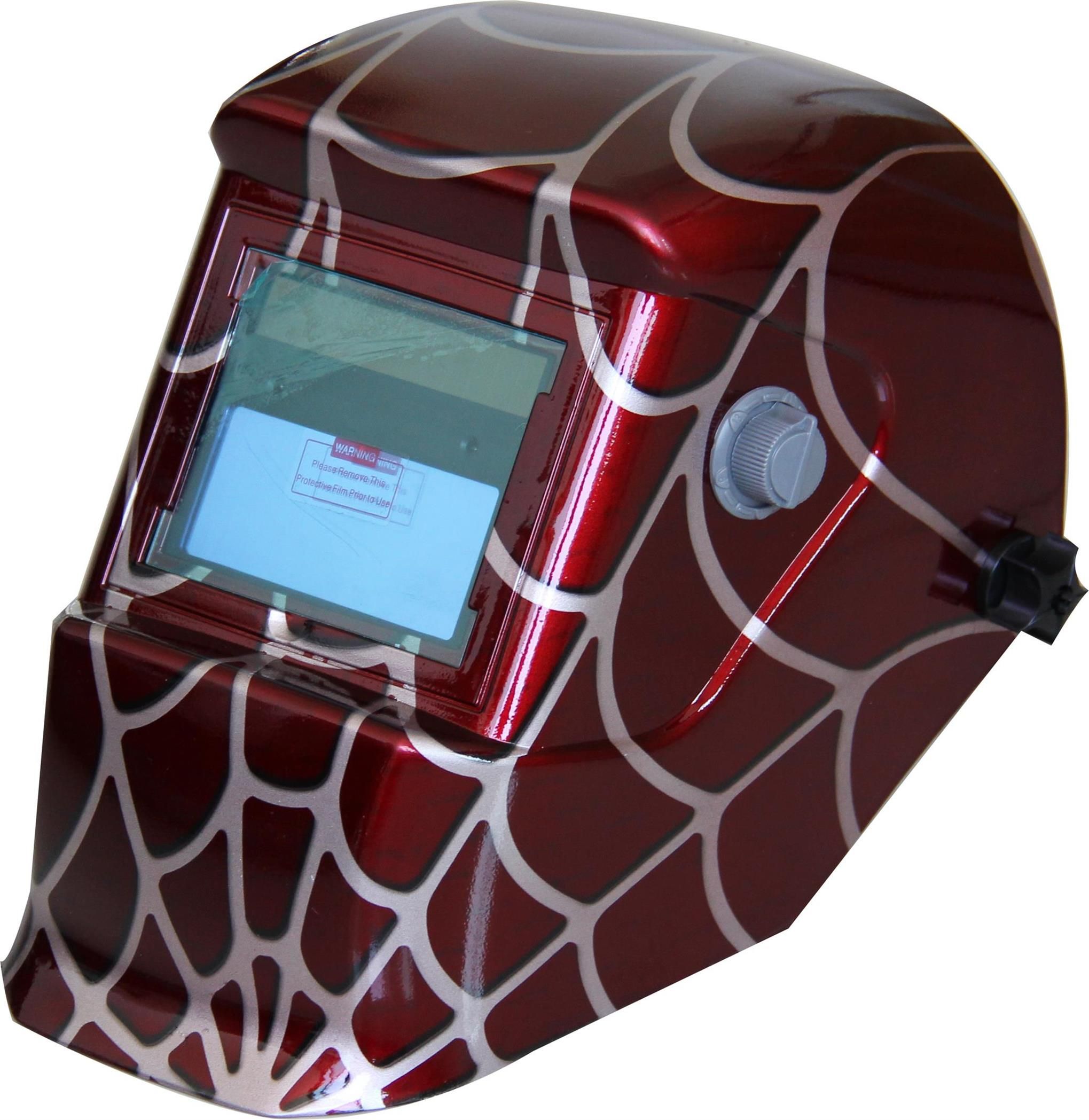 Red Web Solar Power Auto Darken Welding Helmet