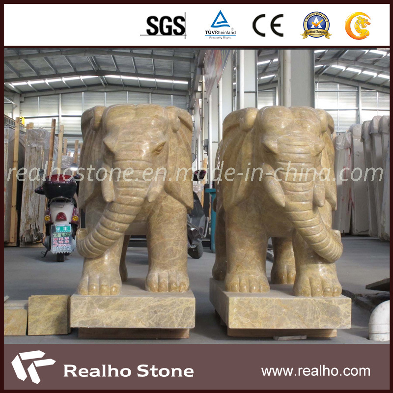 Unique & Chinese Imperial Gold Marble Sculpture with Own Quarry