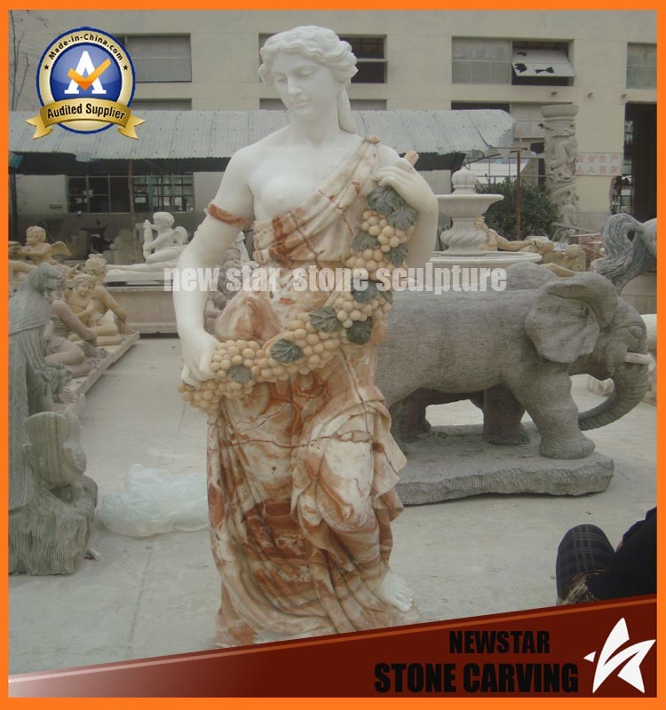 Grape Surround Body Marble Stone Carving Figure (NS-11F04)