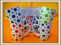 12 Oz Tea Mug with Colorful DOT Design (LXT-0007)