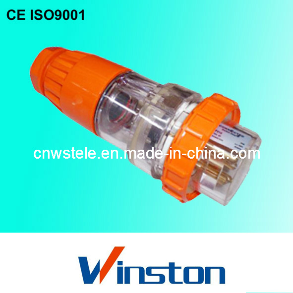 Three Phase 5 Round Pin Waterproof Straight Plug with CE