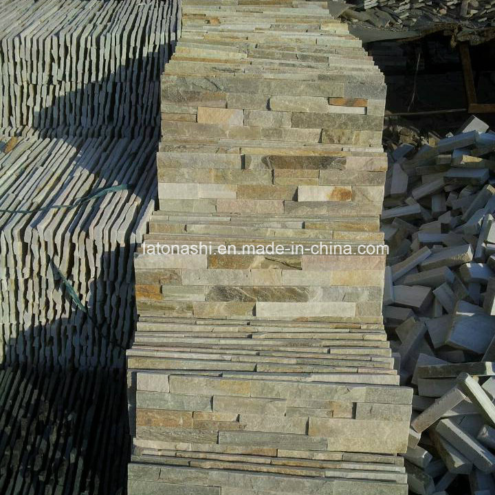 Natural Yellow Cultural Stone Slate Cladding for Wall