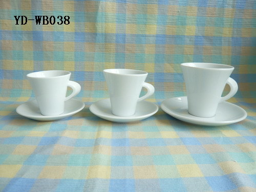 Porcelain Cup and Saucer, Coffee Cup and Saucer, Ceramic Cup and Saucer