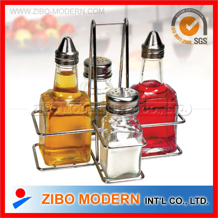 Spice Glass + Oil / Vinegar Bottle Wire Rack