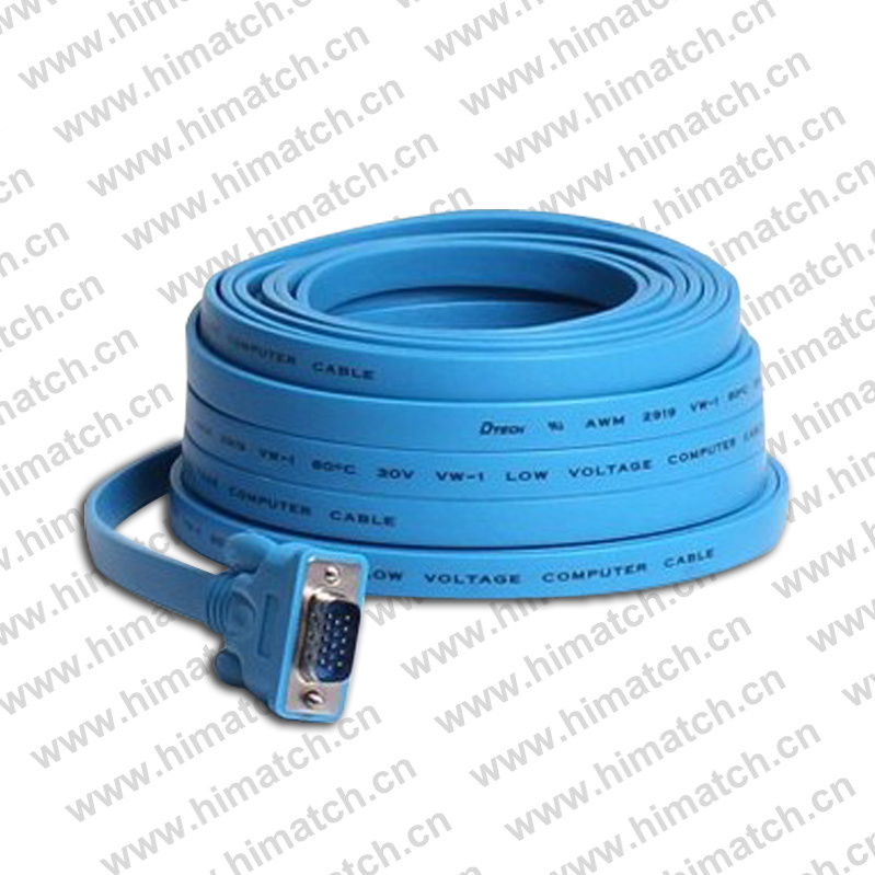 High Dfinition VGA Flat Cable for Tvs, Monitors, Computers