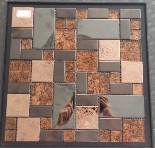Glass and Metal Material Mosaic Wall Tile